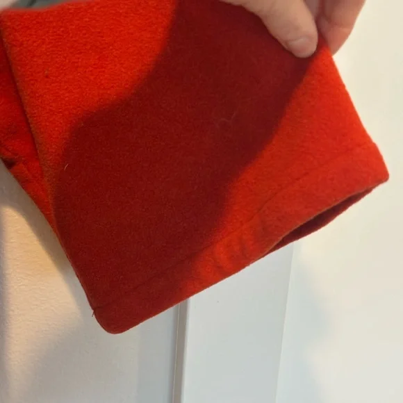 Eileen Fisher Wool Bold Red Hooded Cape Coat PL - Picture 5 of 6